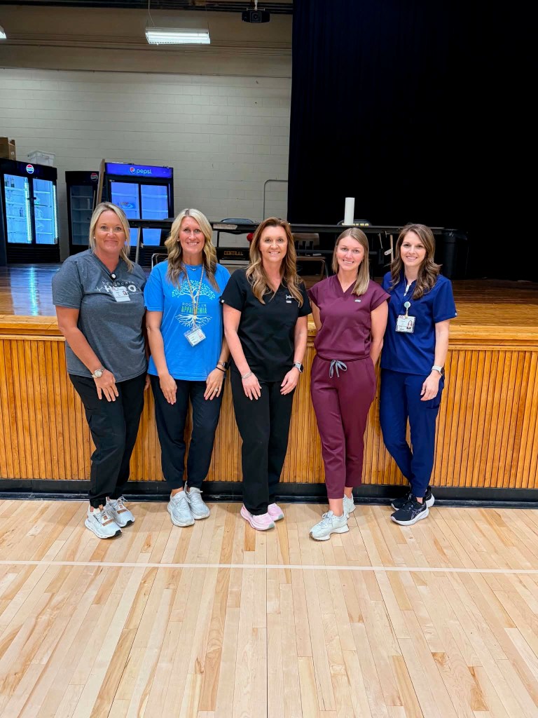 Stacey Lauffer, RN, ARH School Nurse; Samantha Garrett, RN, ARH School Nurse; Jennifer Martin, APRN, ARH Nurse Practitioner; Lyndsay Cantrell, APRN, ARH Nurse Practitioner; Zabrina Hensley, RN, ARH School Nurse.